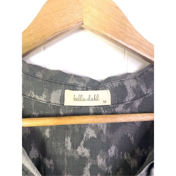 Bella Dahl Button-Down Grey Camo Dress Mini Size M - Picture 2 of 11